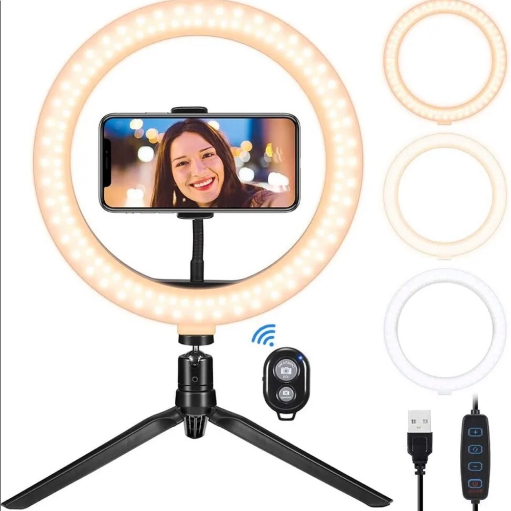 OCROUKI Ring Light with Stand and Phone Holder
